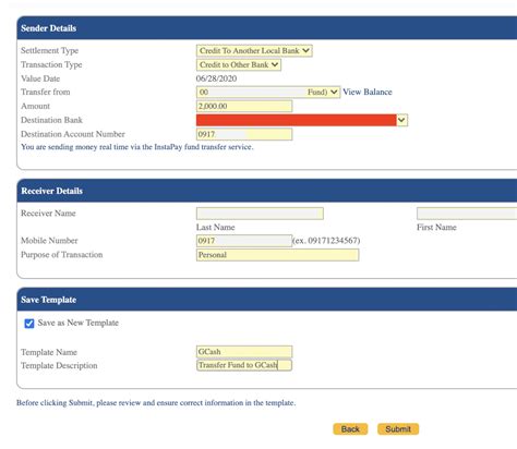 template name bdo to gcash